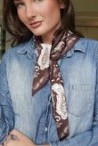 Bandana Triangle Silk Neckerchief Brown